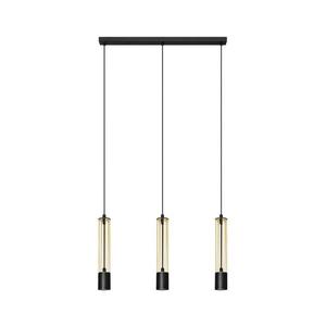 LED Luster na lanku BARS 3xGU10/4, 8W/230V zlatá/čierna W-L 1115/3 BK+GO+BK vyobraziť
