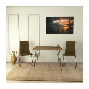 Jedálenský stôl SANDALF 75x90 cm hnedá/čierna 801CMY2935 vyobraziť