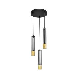 LED Luster na lanku BARS 3xGU10/4, 8W/230V čierna/zlatá W-KD 1115/3 GO+BK+GO vyobraziť