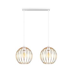 Luster na lanku MATT 2xE27/60W/230V biela/medená 0765 vyobraziť
