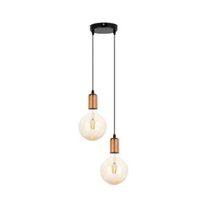Luster na lanku MIROS 2xE27/60W/230V guľatý čierna/medená 0069 vyobraziť
