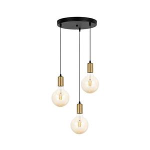 Luster na lanku MIROS 3xE27/60W/230V guľatý čierna/zlatá 0257 vyobraziť