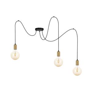 Luster na lanku MIROS 3xE27/60W/230V pavúk čierna/zlatá 0259 vyobraziť