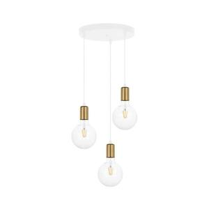 Luster na lanku MIROS 3xE27/60W/230V guľatý biela/zlatá 0228 vyobraziť