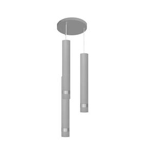 LED Luster na lanku TUBA 3xGU10/4, 8W/230V šedá/lesklý chróm W-KD 1111/3 GR+CH+GR vyobraziť