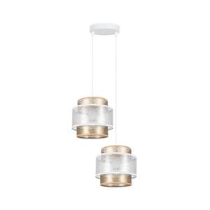 Luster na lanku GABI 2xE27/60W/230V zlatá/biela pr. 30 cm 0840 vyobraziť