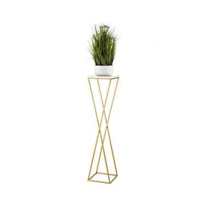 HowHomely Stojan na kvety LOFT 100x24 cm zlatá/biela 10-1630-100-GW-MDF vyobraziť