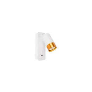 Nástenné bodové svietidlo s USB nabíjačkou 1xGU10/35W/230V biela/zlatá BEDROOM LIGHT WHITE-GOLD USB vyobraziť