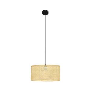 Luster na lanku ALBA 1xE27/15W/230V pr. 40 cm ratan/čierna W-KM 4020/1 BK + RATTAN vyobraziť
