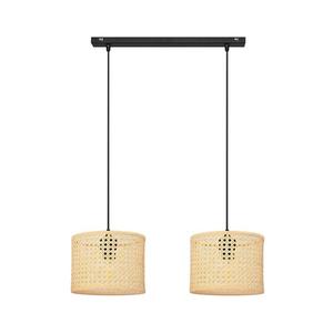 Luster na lanku ALBA 2xE27/15W/230V ratan/čierna W-L 2015/2 BK + RATTAN vyobraziť