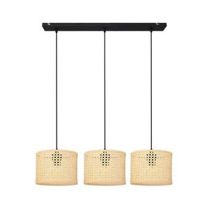Luster na lanku ALBA 3xE27/15W/230V ratan/čierna W-L 2015/3 BK + RATTAN vyobraziť