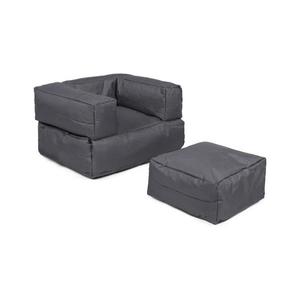 Sedací vak s podnožkou 65x40 cm šedá 248FRN1222 vyobraziť