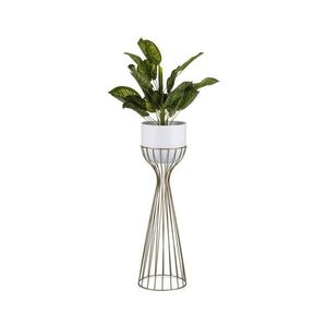 HowHomely Kovový kvetináč LOFT 68x20 cm zlatá/biela HH-ML-12-GW vyobraziť