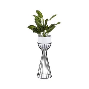 HowHomely Kovový kvetináč LOFT 56x20 cm čierna/biela HH-ML-09-BW vyobraziť