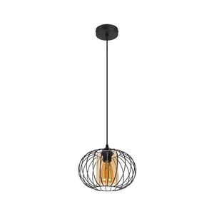 HEXE Luster na lanku CORRINI 1xE27/60W/230V pr. 25 cm čierna/béžová 0216 vyobraziť