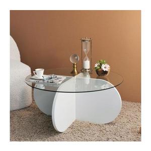Konferenčný stolík BUBBLE 35x75 cm biela/číra 552NOS2239 vyobraziť