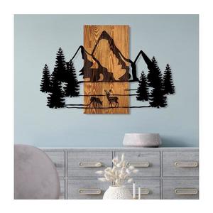 Nástenná dekorácia 88x57 cm hory drevo/kov 899SKL2622 vyobraziť