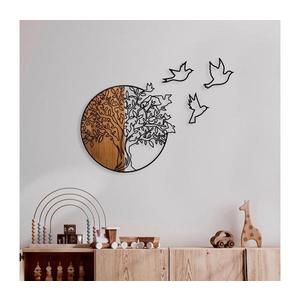 Nástenná dekorácia 60x56 cm strom a vtáci drevo/kov 891TNL2349 vyobraziť