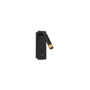 Nástenné bodové svietidlo s USB nabíjačkou 1xG9/35W/230V čierna/zlatá BEDROOM LIGHT BLACK THIN USB vyobraziť