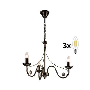 Brilagi - LED Luster na reťazi STEFANO 3xE14/40W/230V čierna patiny 8590828606680 vyobraziť