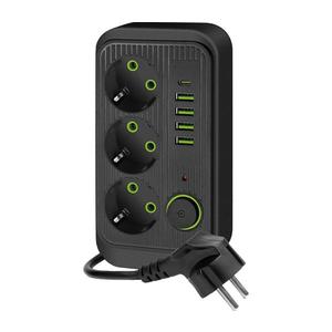 Rozbočovacia zásuvka s vypínačom LINEA 3x230V + 5xUSB A/C 1, 5 m SCHUKO čierna KGLPZW3U5D1C vyobraziť