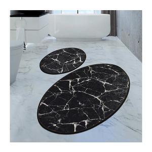 SADA 2x Kúpeľňová predložka MARBLE 50x60/60x100 cm čierna 359CHL1539 vyobraziť