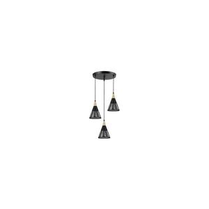 Luster na lanku HIRA 3xE27/60W/230V pr. 40 cm čierna ZS HIRA TRIPLE ROUND BLACK vyobraziť