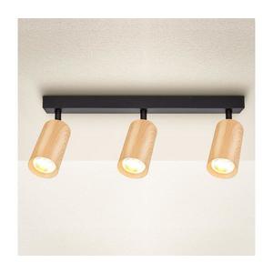 Brilagi - Bodové svietidlo SELE 3xGU10/30W/230V čierna/dekor duba WO-Z3-A-OEM vyobraziť