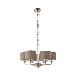 Endon 94381 - Luster na reťazi HIGHCLERE 6xE14/28W/230V šedá/lesklý chróm 94381 vyobraziť