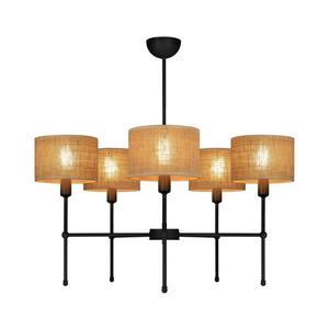 Luster na tyči MADELA 5xE14/40W/230V juta/čierna 0245 vyobraziť