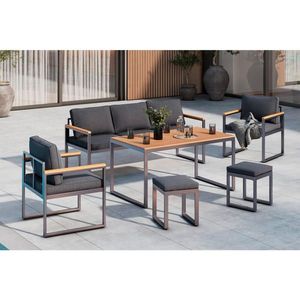 Ambia Garden JEDÁLENSKÁ TERASOVÁ SÚPRAVA 6-dielne, kov, plast, textil vyobraziť