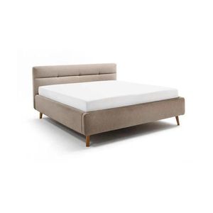 Béžová čalúnená dvojlôžková posteľ s úložným priestorom s roštom 160x200 cm Lotte – Meise Möbel vyobraziť