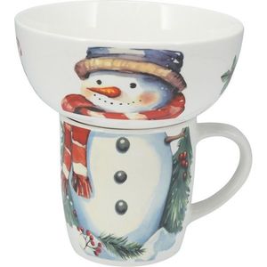 Raňajková sada Snehuliak, 2 ks, porcelán vyobraziť