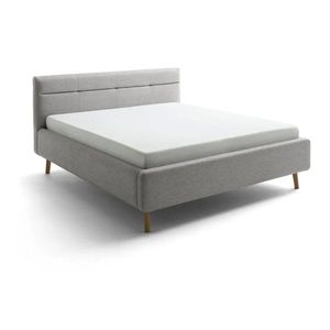 Sivá čalúnená dvojlôžková posteľ s úložným priestorom s roštom 180x200 cm Lotte – Meise Möbel vyobraziť