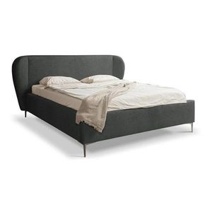 Tmavosivá čalúnená dvojlôžková posteľ s roštom 140x200 cm Makana – Makamii vyobraziť