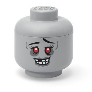 Sivý plastový detský úložný box ø 24x27 cm Head Zombie L – LEGO® vyobraziť