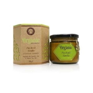 Prírodná vonná sójová sviečka 200g v jantárovom skle, Patchouli Vanilla vyobraziť