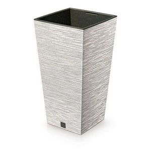 Kvetináč FURU SQUARE ECO WOOD s vložkou 24 cm, biela ECO, S vyobraziť