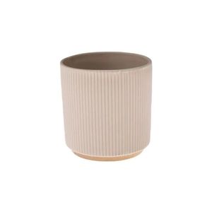 Keramický obal na kvetináč s bambusovým podstavcom, 12 x 12 x 13 cm vyobraziť