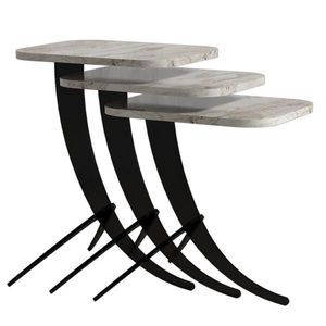 Odkladací stolík Pion White Marble, 3 ks vyobraziť