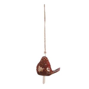 Keramický závesný zvonček Vtáčik, hnedá, 13 x 45 x 9 cm vyobraziť