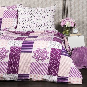 4Home Krepové obliečky Patchwork violet, 140 x 200 cm, 70 x 90 cm vyobraziť