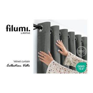 Tmavosivý zamatový dimout záves 265x250 cm Velto – Filumi vyobraziť