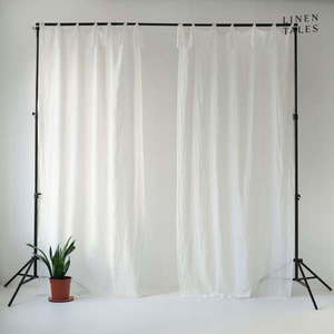 Biela ľanová záclona 130x170 cm White – Linen Tales vyobraziť