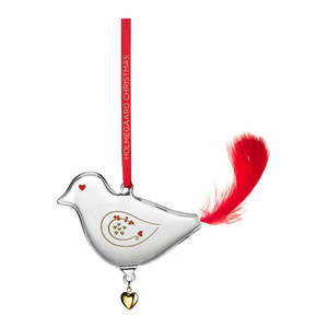 Sklenená ručne fúkaná vianočná ozdoba 7 cm Ann-Sofi Romme Annual Christmas Bird 2025 – Holmegaard vyobraziť