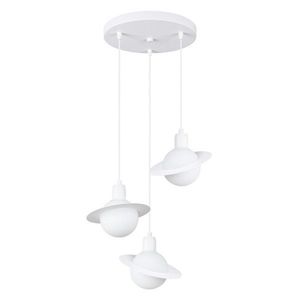 Biely detský luster so skleneným tienidlom ø 32 cm Mab – Sollux vyobraziť