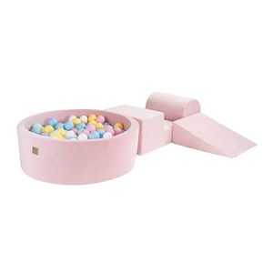 Ružové zamatové penové ihrisko 4 ks výška 30 cm 225x90 cm Montessori – Meowbaby vyobraziť