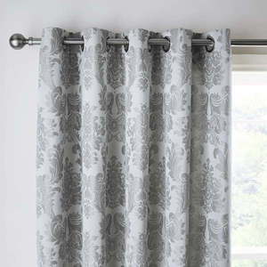 Sivé damaškové závesy v súprave 2 ks 168x229 cm Damask Jacquard – Catherine Lansfield vyobraziť