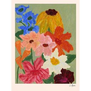 Plagát 50x70 cm Flowers on Sage Green – Carla Llanos – The Poster Club vyobraziť