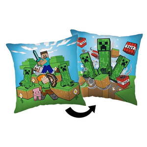 Detský vankúšik 40x40 cm Minecraft "Creeper Rush" – Jerry Fabrics vyobraziť